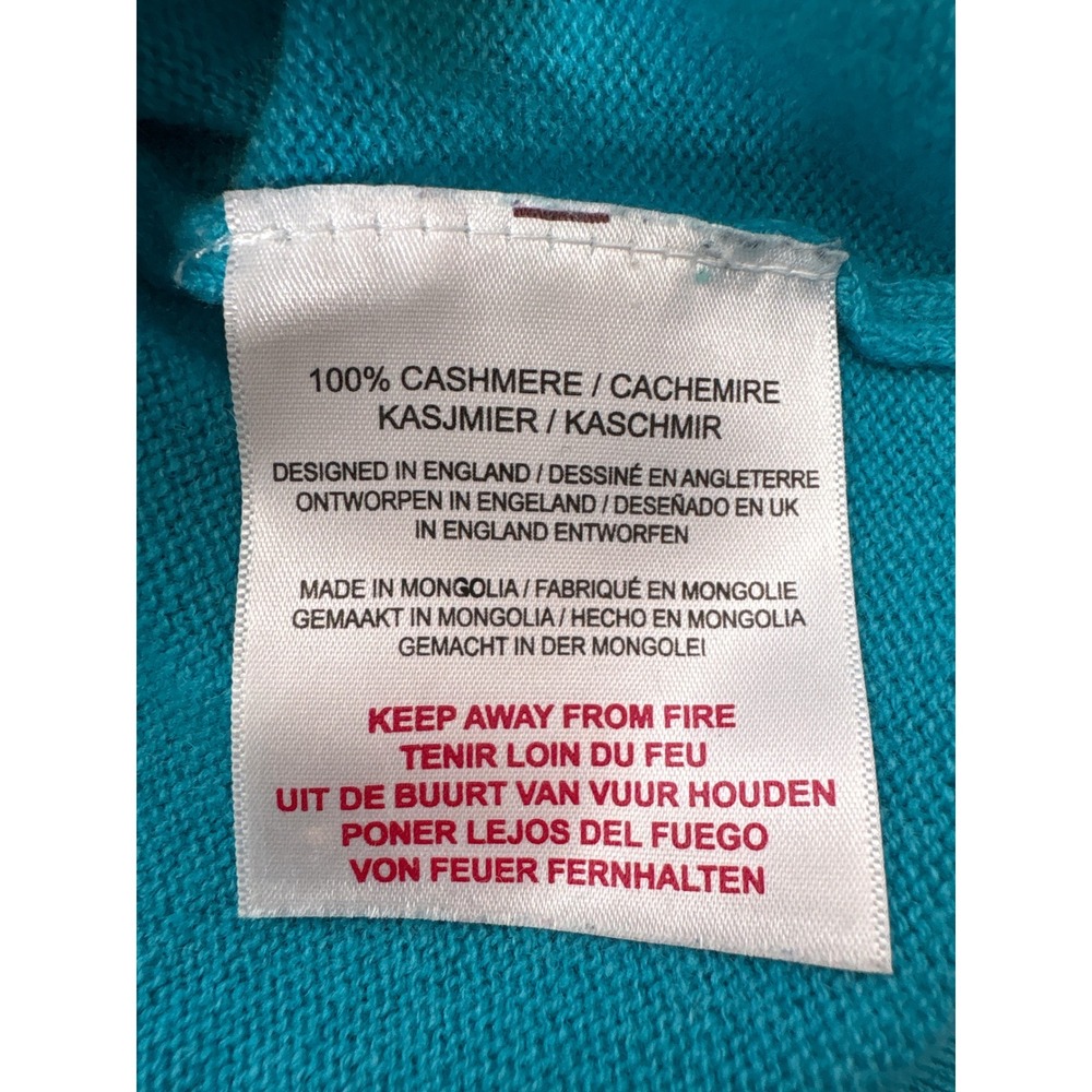 Jumper 1234 Womens 100% Cashmere Crewneck Sweater Turquoise Size 1/XS Old Money - Picture 4 of 9